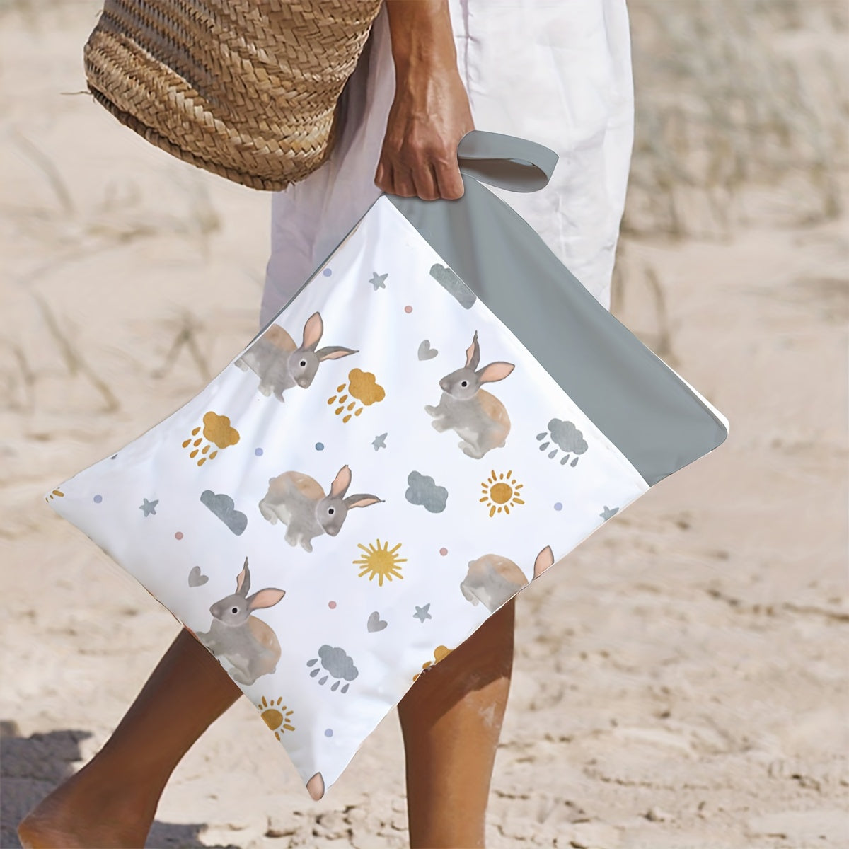 Bolsa impermeable húmeda y seca reutilizable con bolsillos con cremallera para playa, gimnasio y viajes