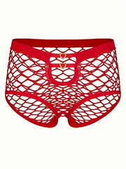 Women's Heart-Shaped Mesh Low Waist Panties Hollow-Out Lingerie