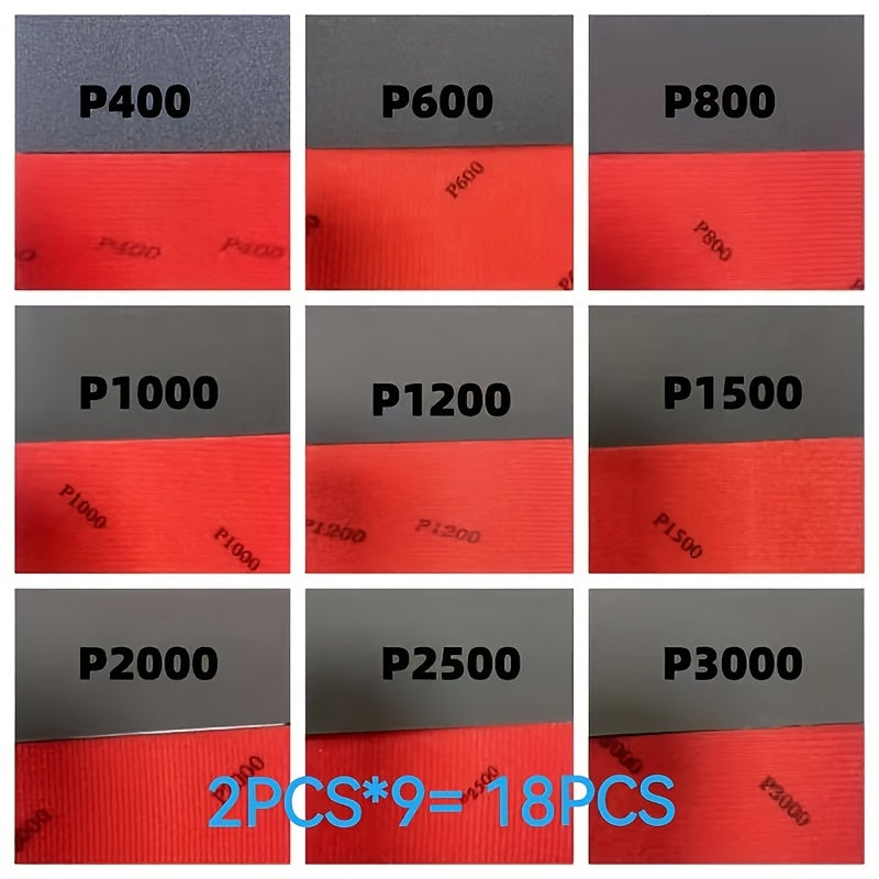 8 Pcs Ultra-Fine Sand Sponge Pads 400-3000 Grit for Wood Metal Dry Wet Sanding