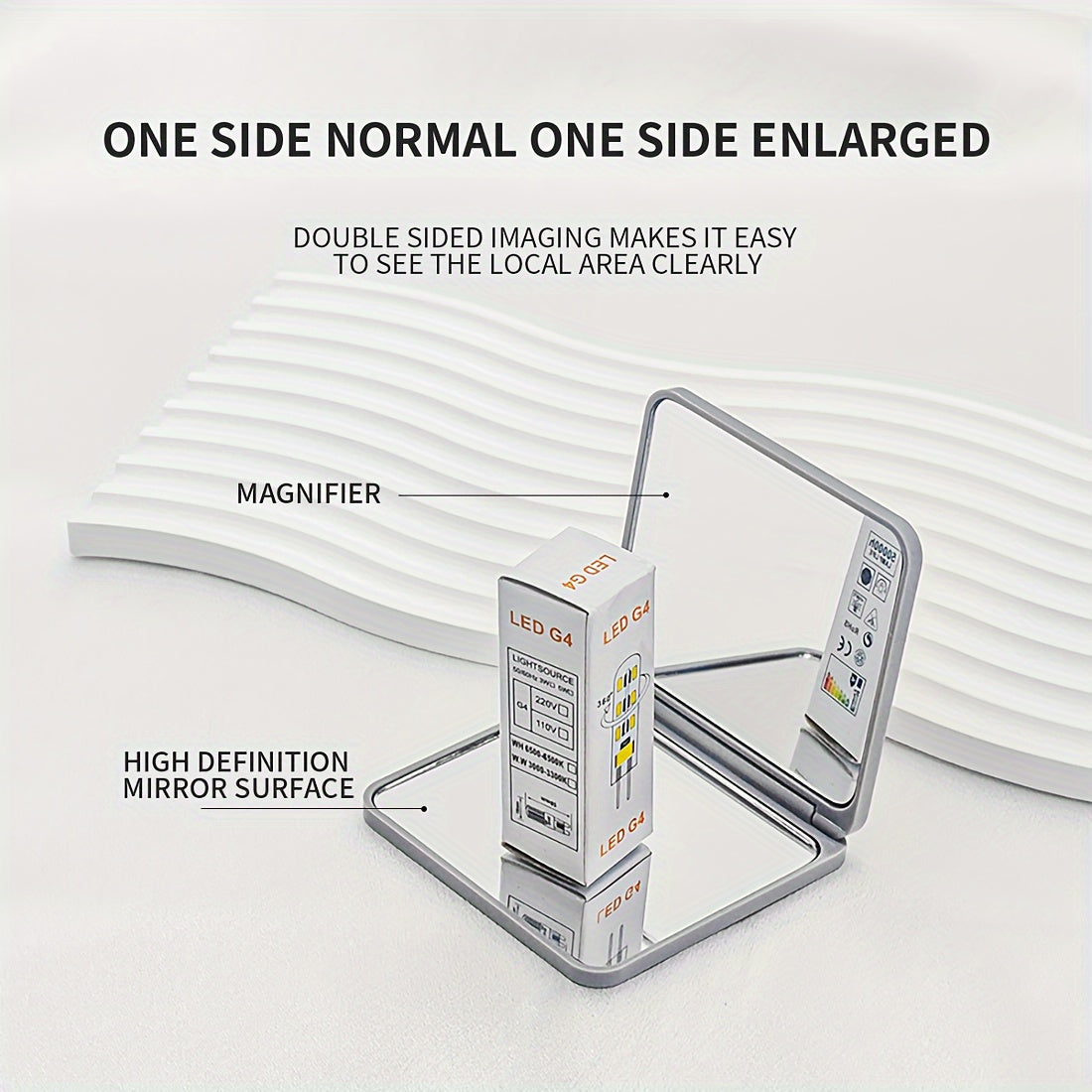 Personalized Floral Mini Makeup Mirror with Custom Photo and Text for Travel and Purses