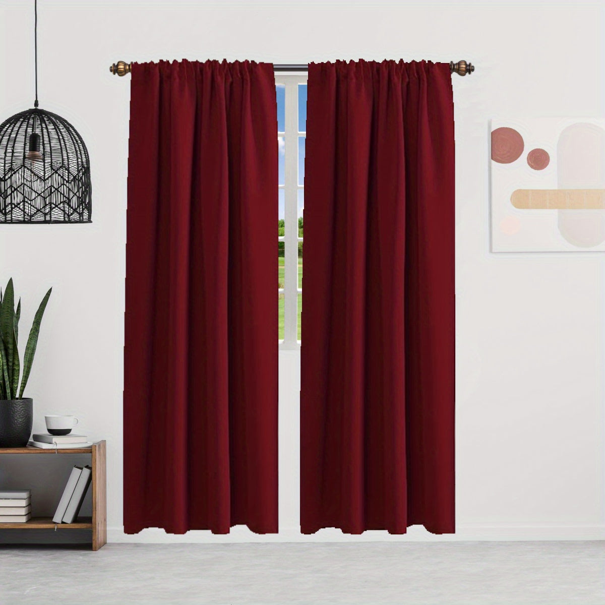 Silvery Rod Curtain for Heat Insulation and Blackout, Room Darkening, 1 Piece