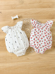 Baby Girls Summer Cotton Rompers with Cute Prints for Outdoor Wear