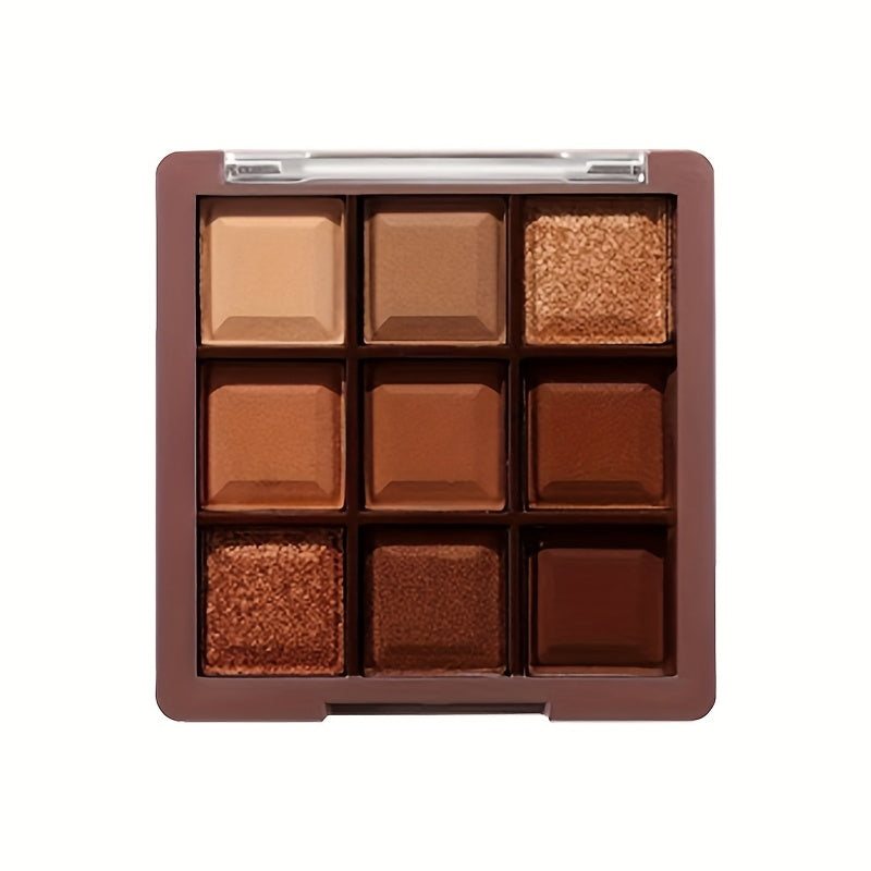 9-rangli ko'zoynak palitrasi Rose Golden Brown Matte Shimmer Mini uzoq davom etadigan, juda boy pigmentli