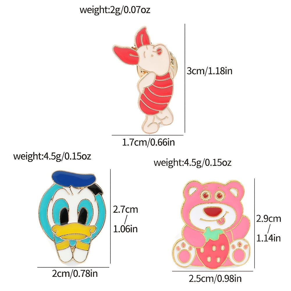 Набор из 4 эмалевых брошей с изображениями мультяшных персонажей для одежды и рюкзаков