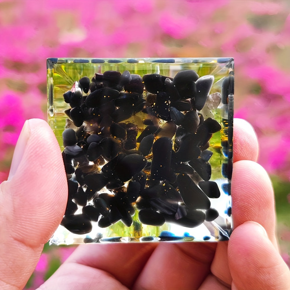 Reiki Orgone Pyramid Chakra Energy Balance Crystal Meditation Tool Resin Jewelry Ornament