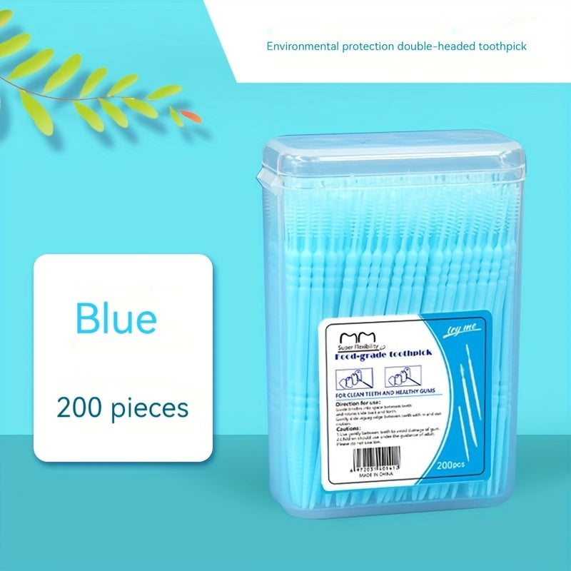200 Pack Dental Floss Picks Fishbone Interdental Brushes Unscented Travel