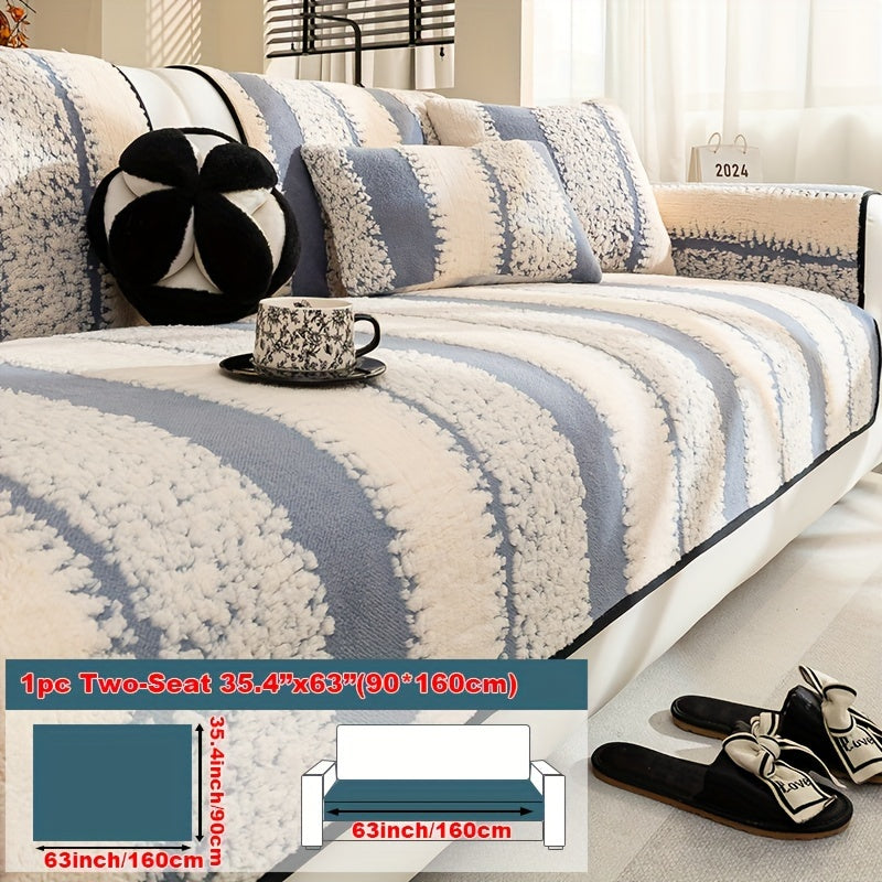 Современная плюшевая накидка на диван дышащая противоскользящая моющаяся подходит для различных размеров диванов для дома и офиса