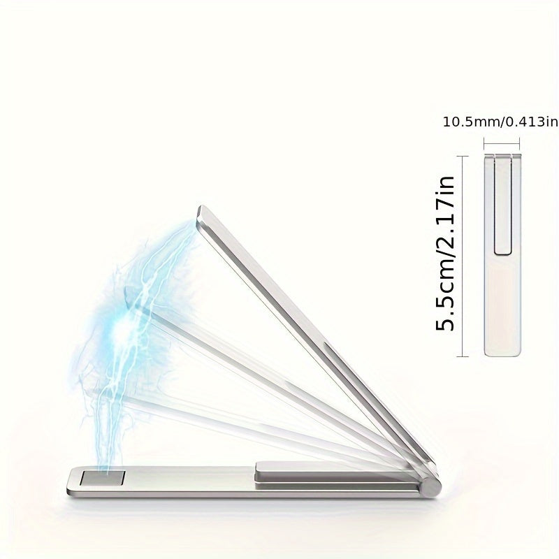 Ultra-Thin Aluminum Alloy Foldable Phone Stand with Adhesive Backing
