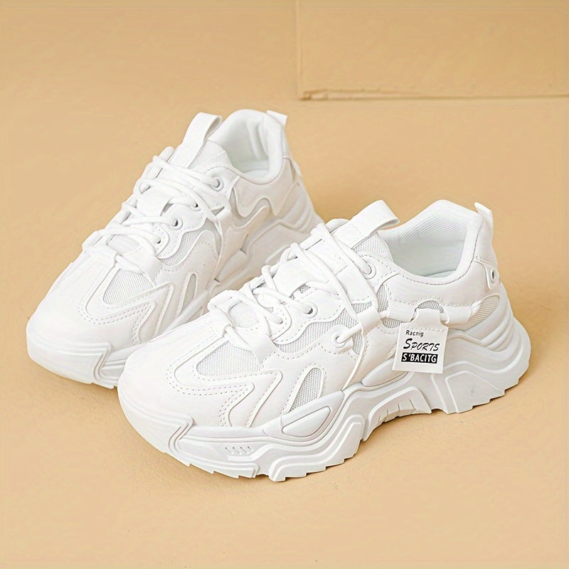 Women's White Breathable Sneakers for Running Fitness and Casual Wear