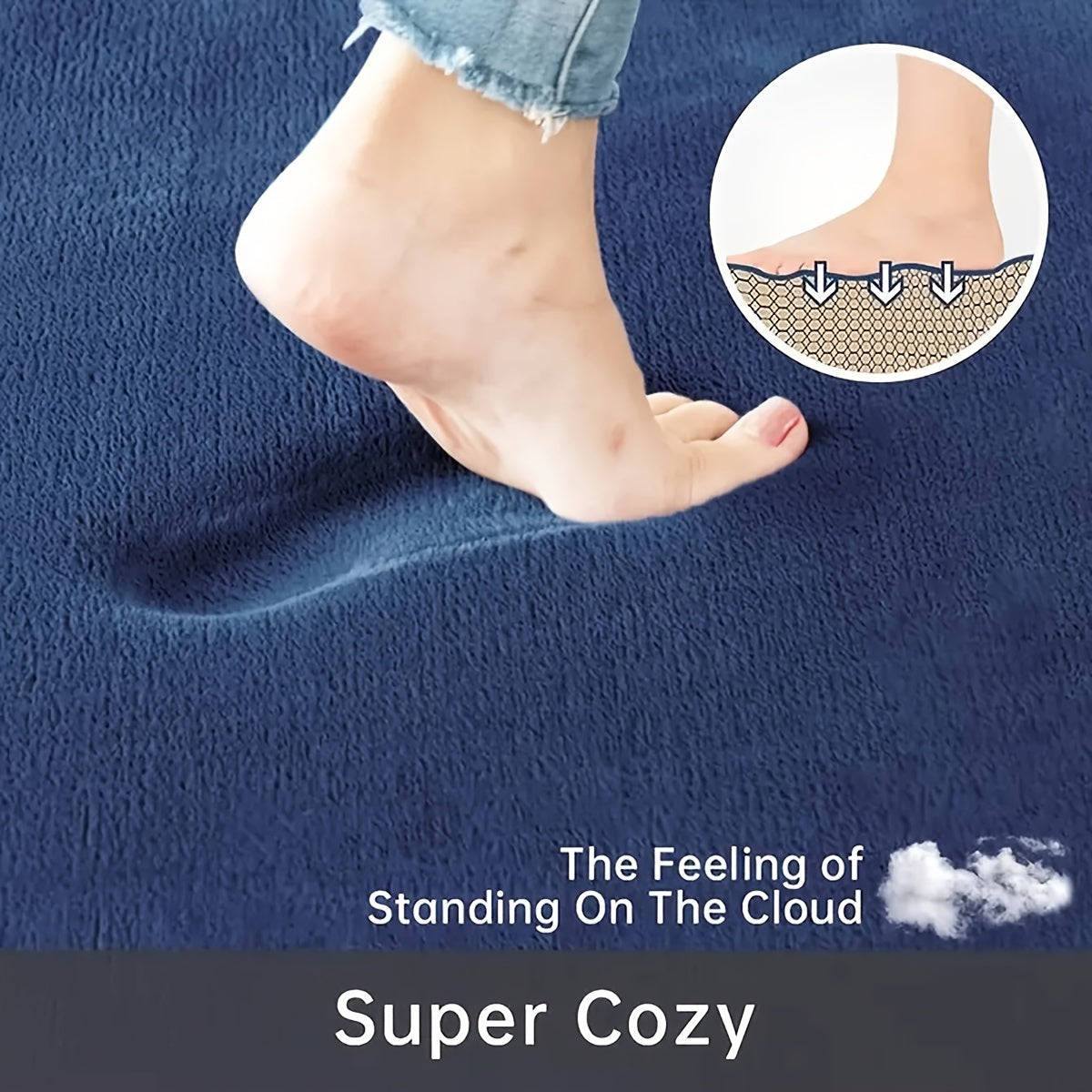 Absorbent Non-Slip Bathroom Floor Mat with Memory Foam PVC Bottom for Bathroom and Bedroom Use