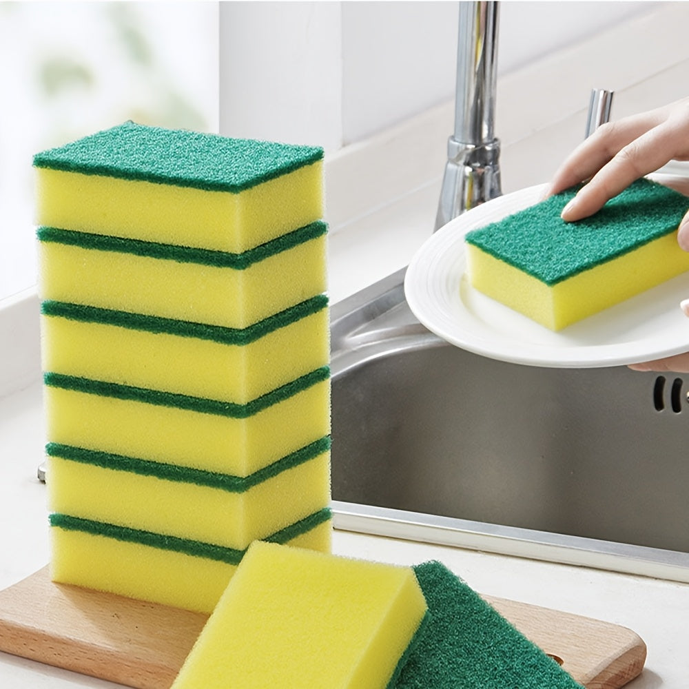 30 Pack Double-Sided Dishwashing Sponges with Built-In Brush for Kitchen Cleaning