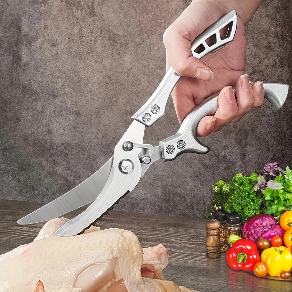 Heavy Duty Stainless Steel Kitchen Scissors for Meat Fish Vegetables and BBQ
