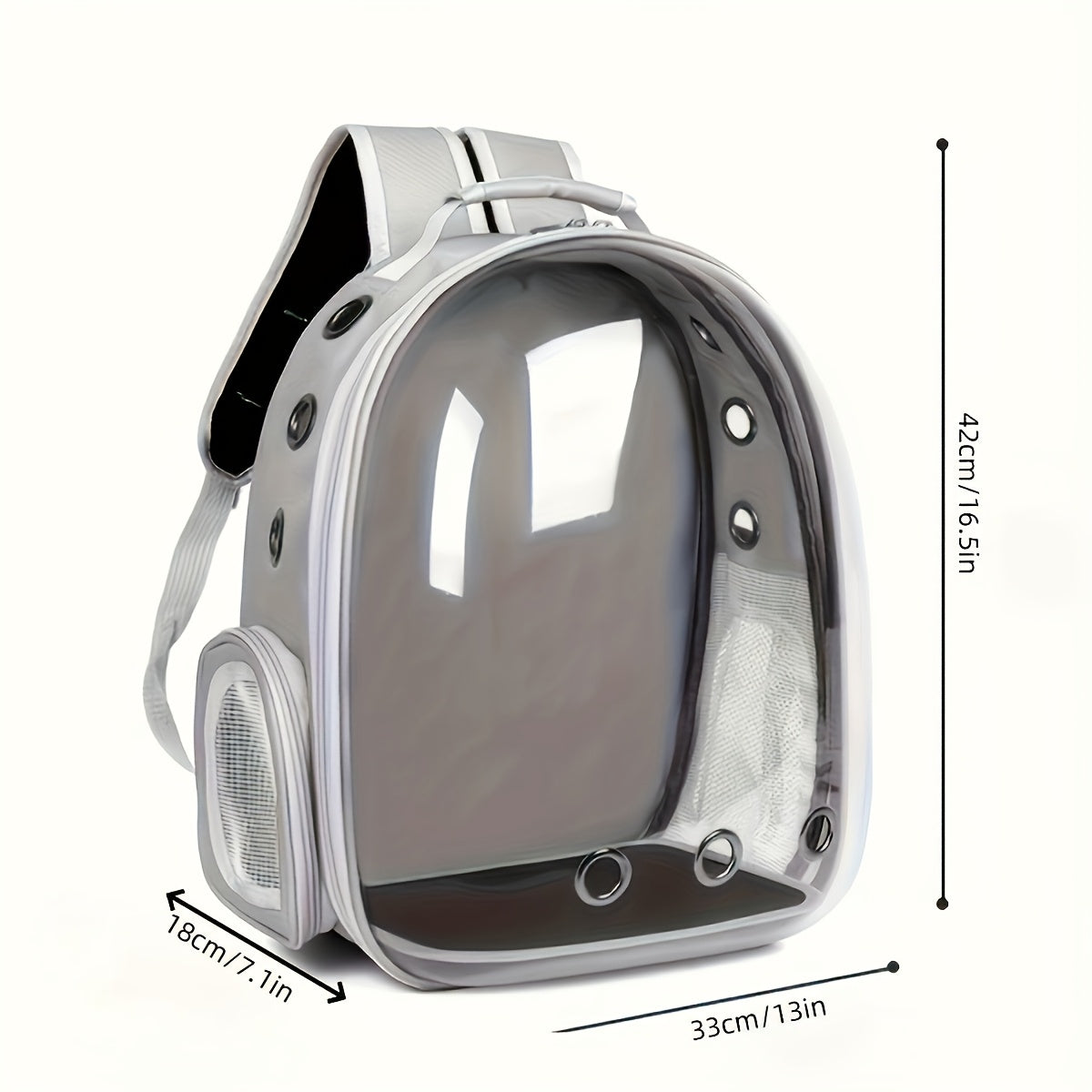 See-Through PVC Cat Carrier Backpack with Breathable Space Capsule Design