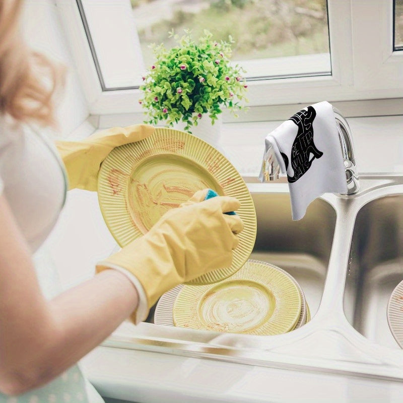 Cat Themed Kitchen Towels Absorbent Dish Towels for Housewarming and Gifts