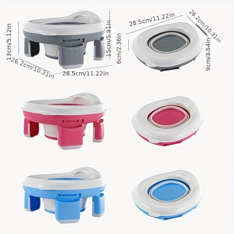 Portable Kids Toilet Collapsible Spill-Proof Travel Potty for Car Emergencies