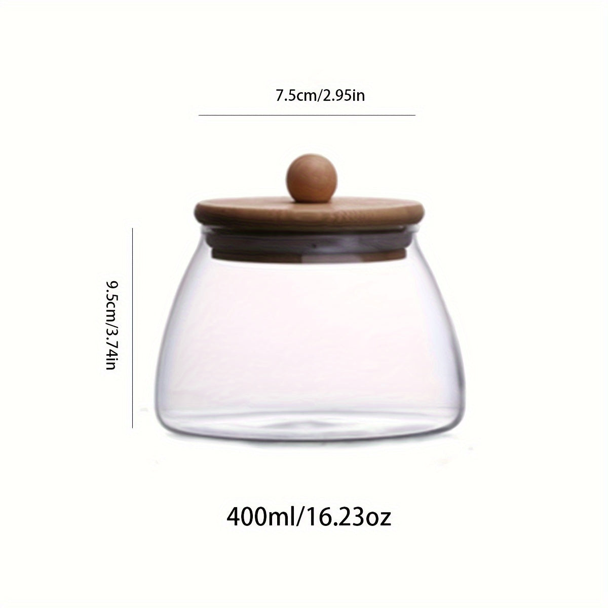 Clear Glass Jar with Lid for Candy Tea Nuts Storage Airtight Cylinder Canister