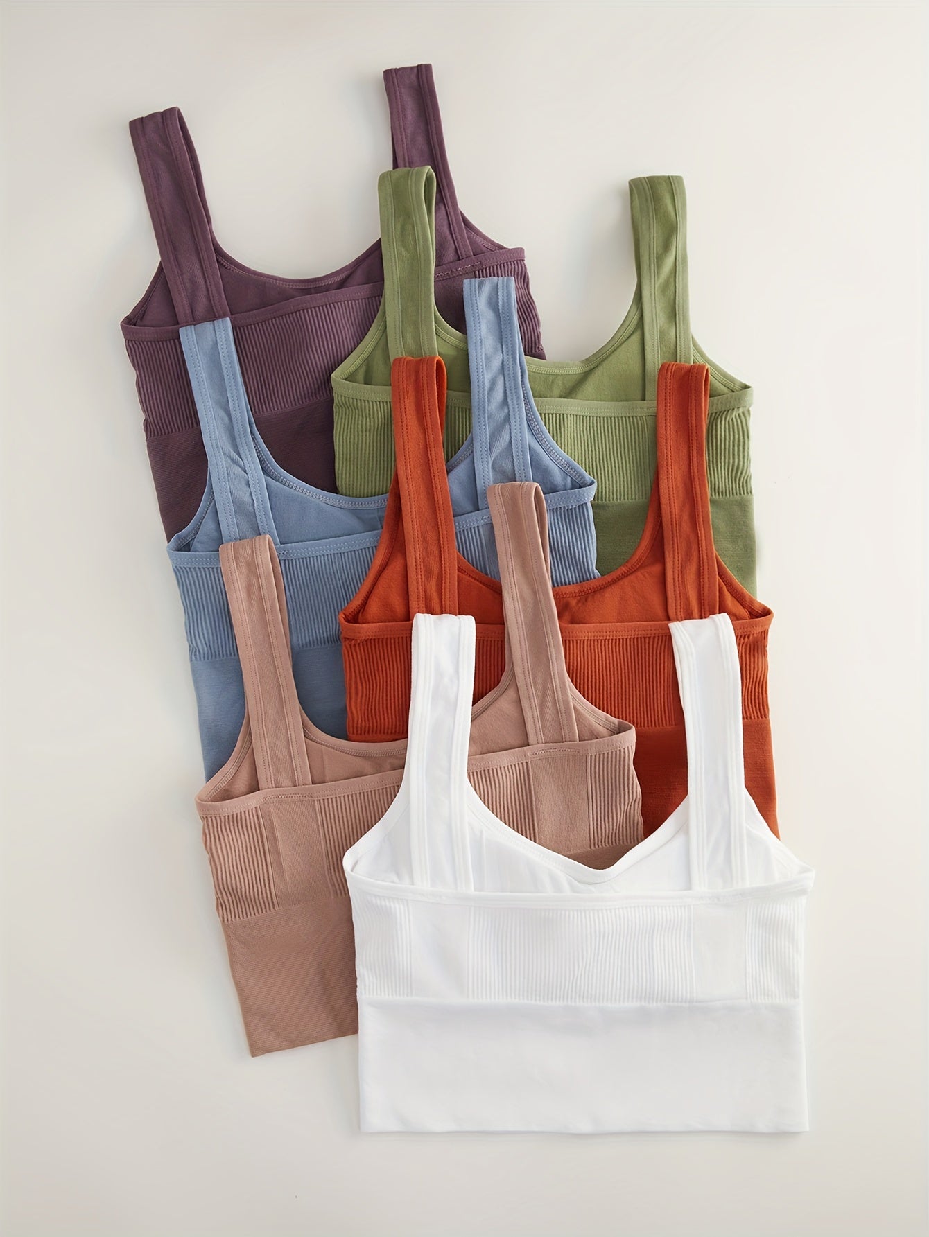 Women's Sports Bras Pack of 6 Breathable Wireless Running Workout Bras