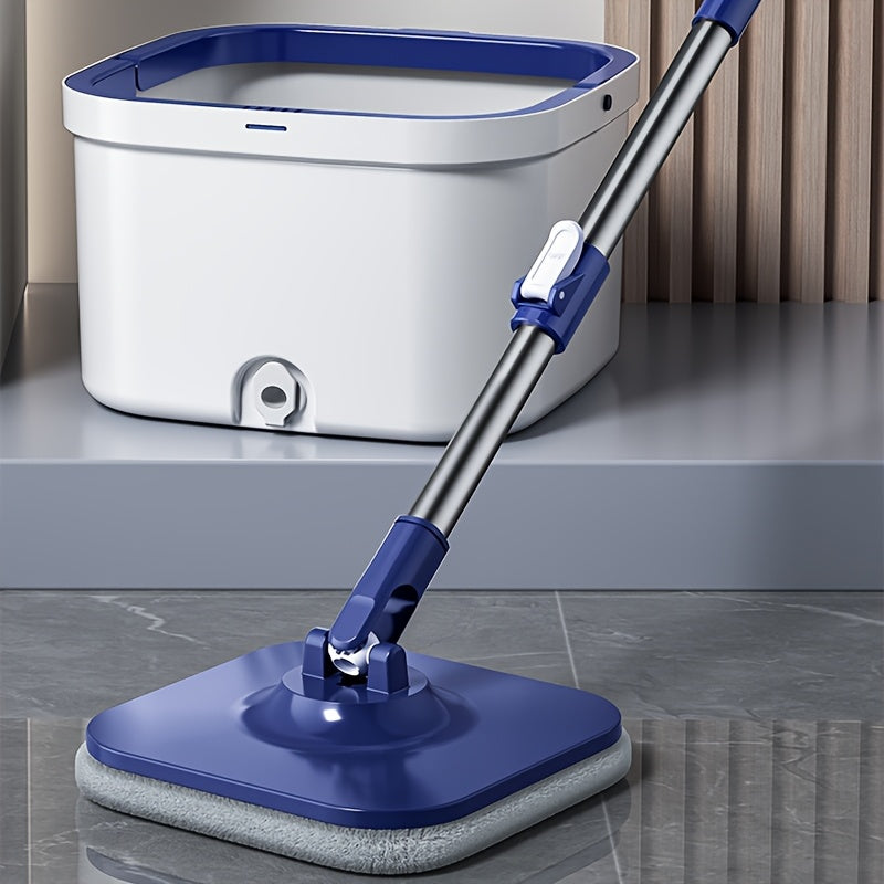 Sewage Separation Mop with Rotating Head and Bucket, 3 Fiber Cloths, Easy Cleaning