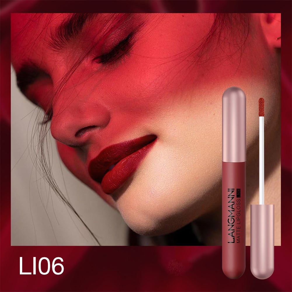 Juego de 6 glosses de labios mate de terciopelo para maquillaje de mujer C