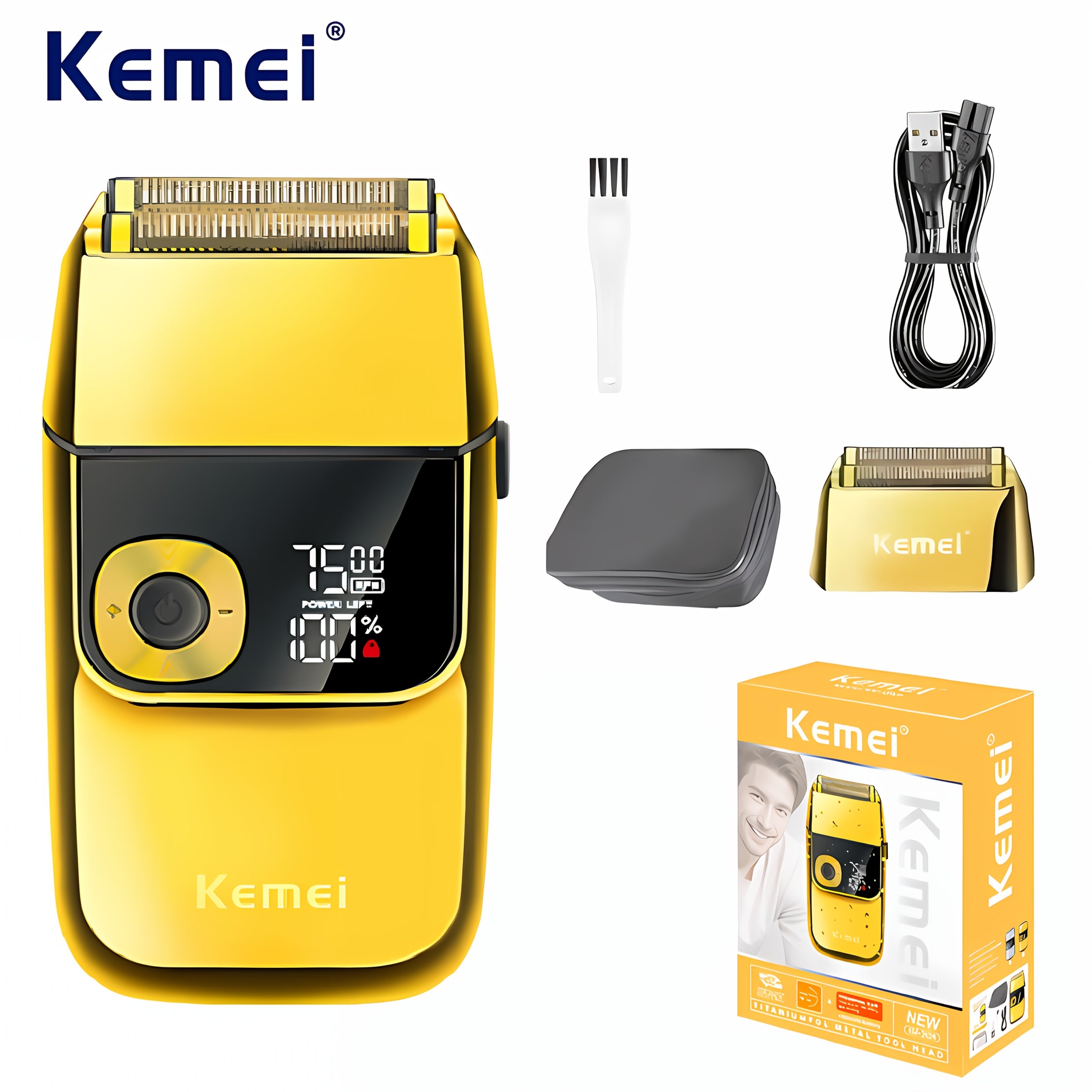 Electric shaver for men washable bald head facial hair ultra-clean shave