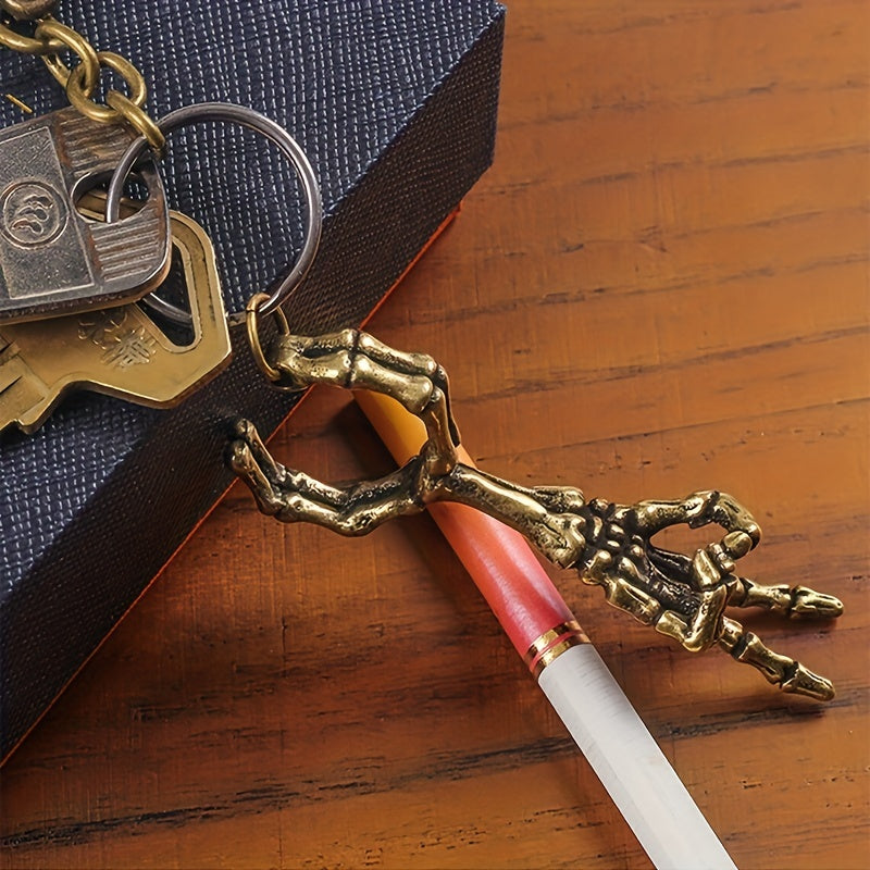 Unisex Vintage Golden Cigarette Holder Ring Adjustable Smoke Accessory