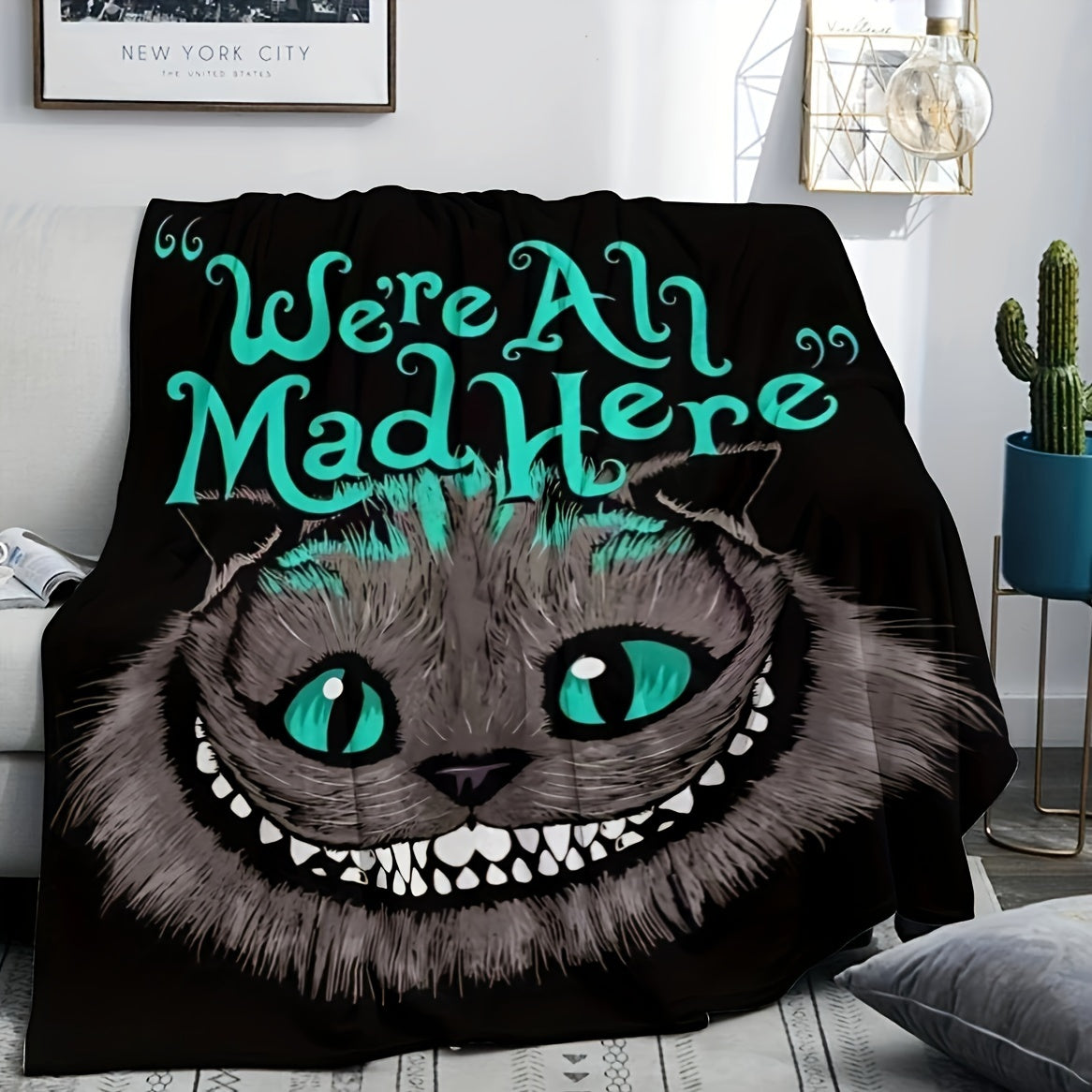 Halloween Themed Flannel Throw Blanket for Couch Bed Travel Office Cozy Warm