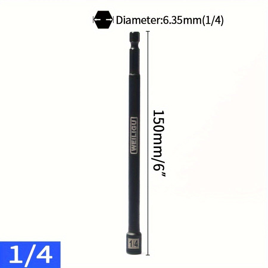 Magnetic Socket Set Black Chrome Vanadium Steel 150mm Extension