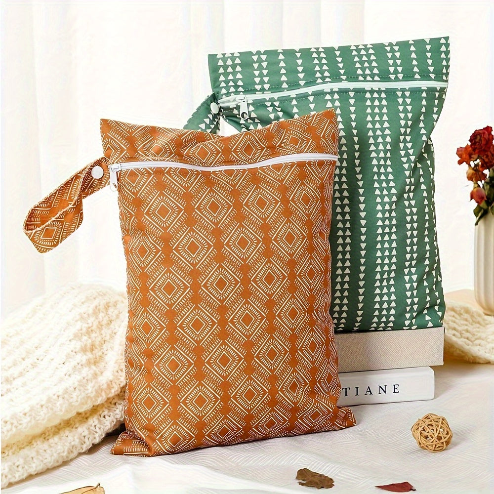 Портативная сумка для мамы в путешествии, водонепроницаемая сумка для подгузников с 2 отделениями для влажных и сухих вещей.