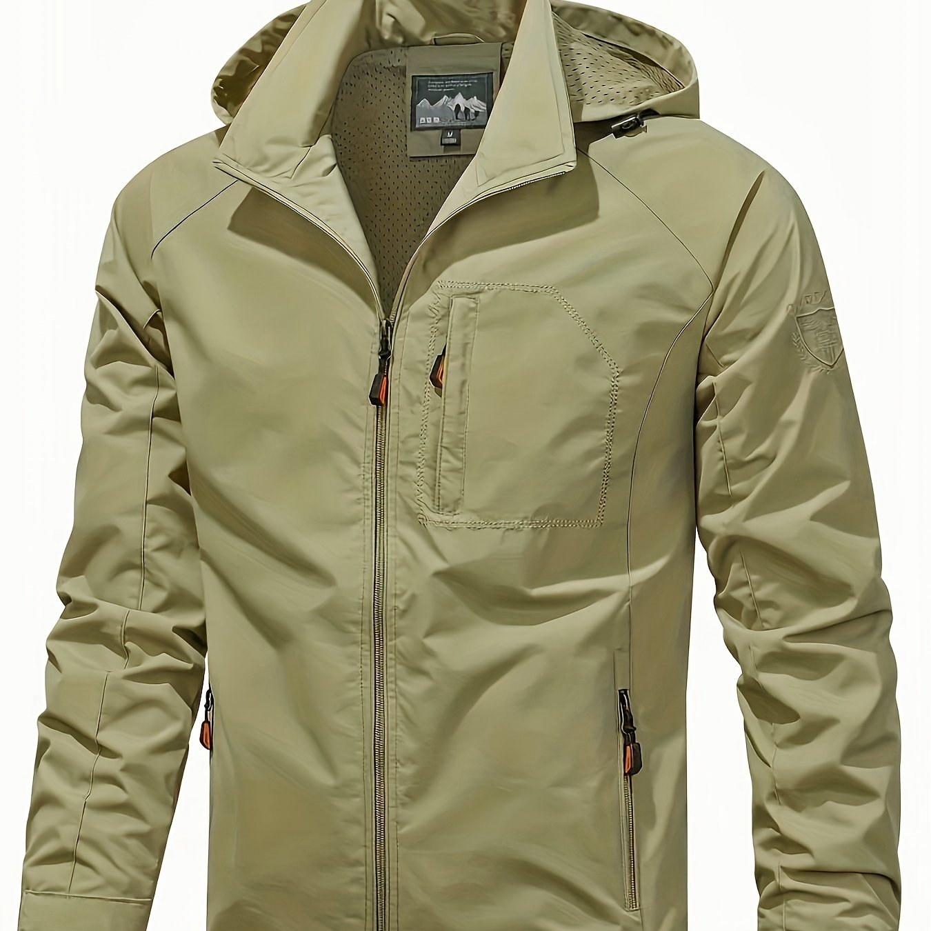 Men Hooded Softshell Jacket with Multiple Pockets Waterproof Windproof Outdoor Hiking Camping