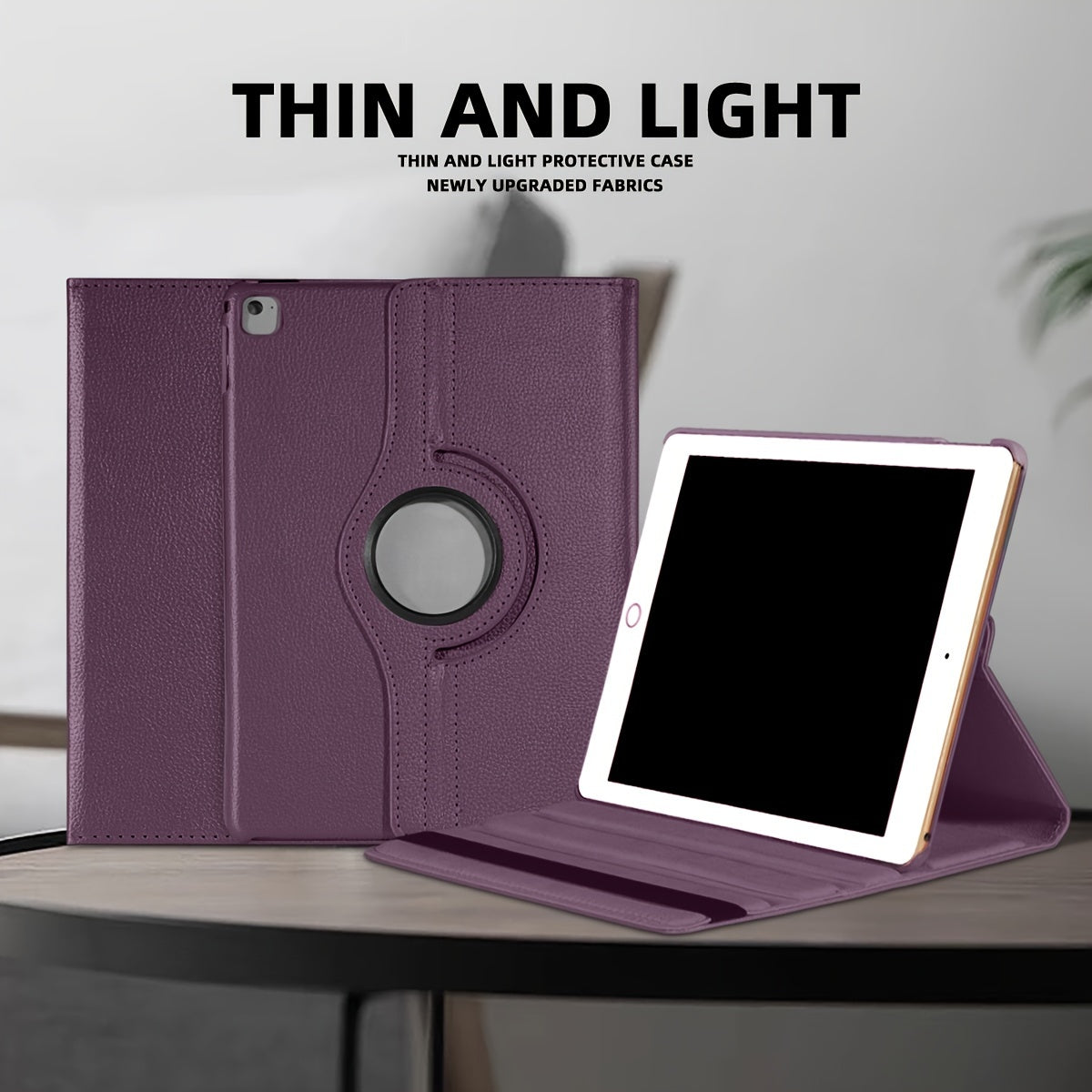 360° вращающийся чехол для планшета с узором из личи для iPad 10,2 дюйма 7-го/8-го/9-го поколения, противоскользящий, магнитный режим сна и пробуждения, многоугольная подставка, легкий, прочный TPU