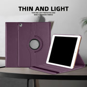 360° Rotating Lychee Pattern Tablet Case for iPad 10.2-inch 7th/8th/9th Gen Anti-Slip Magnetic Sleep Wake Multi-Angle Stand Lightweight Durable TPU