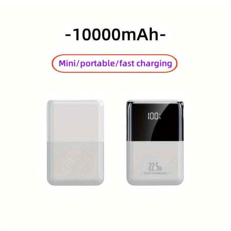 Small Portable Power Bank 10000mAh Fast Charging Dual Input Output Compatible with Android and iPhone