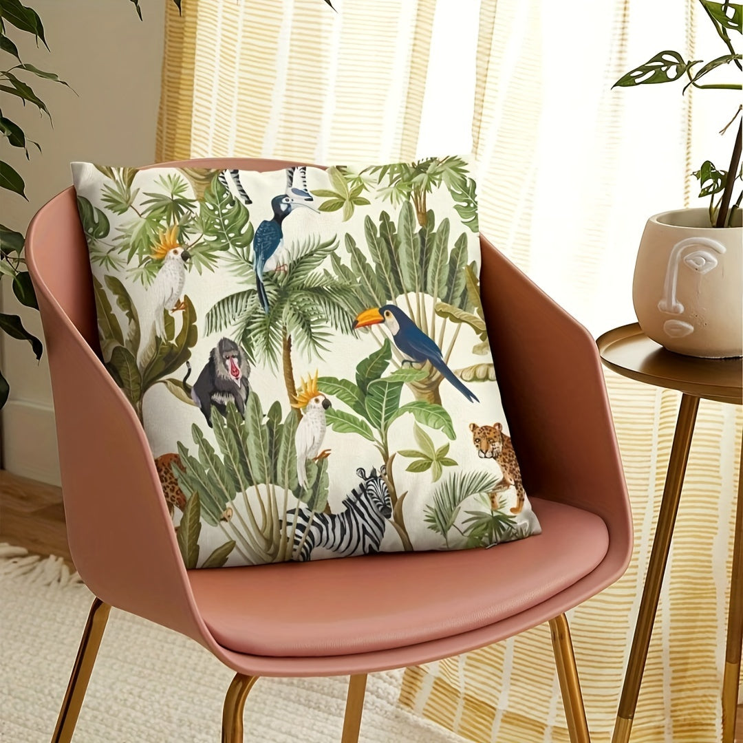 Funda de cojín con estampado animal para sofá, decoración del hogar, 45.72cm