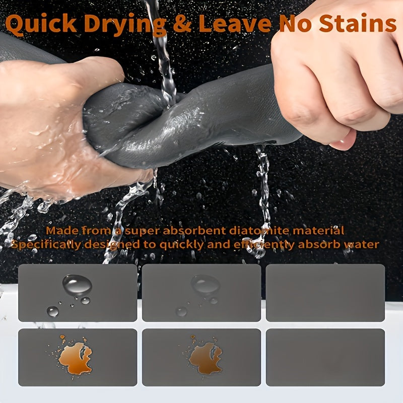 Alfombrilla de barro diatomea de uso múltiple, antideslizante, de secado rápido y resistente a las manchas