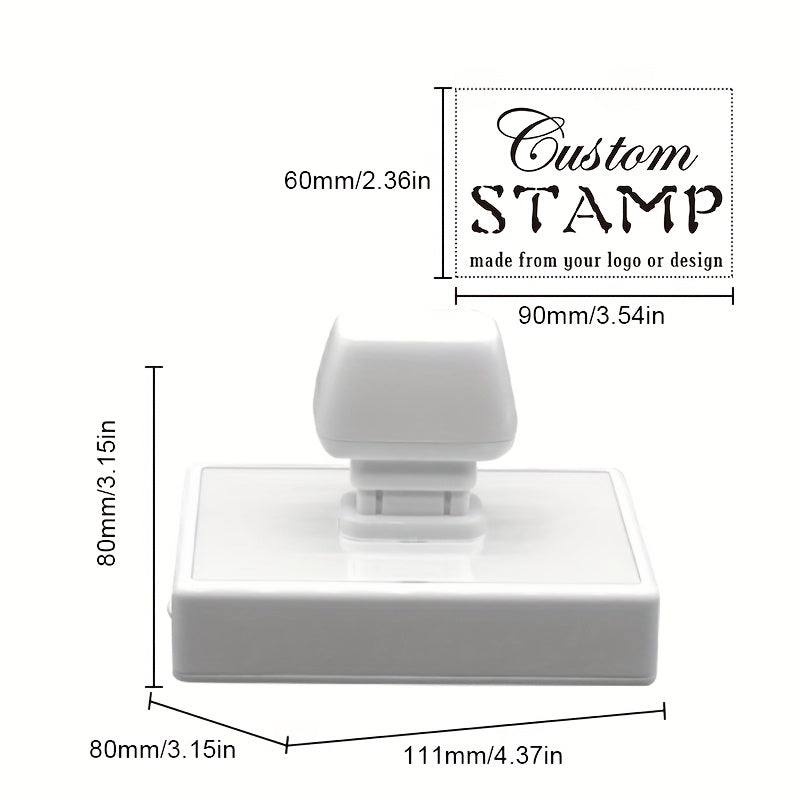 Large Custom Business Stamp with Logo and Black Ink for Office and Small Business Use