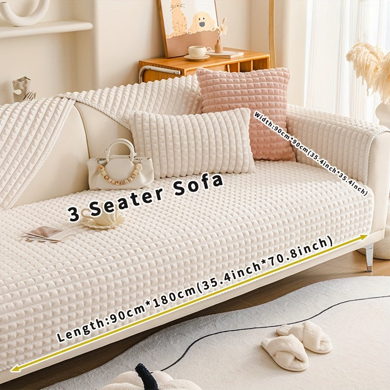 Funda de sofá de terciopelo con respaldo antideslizante para todas las estaciones, amigable con las mascotas, decoración para sala de estar y oficina