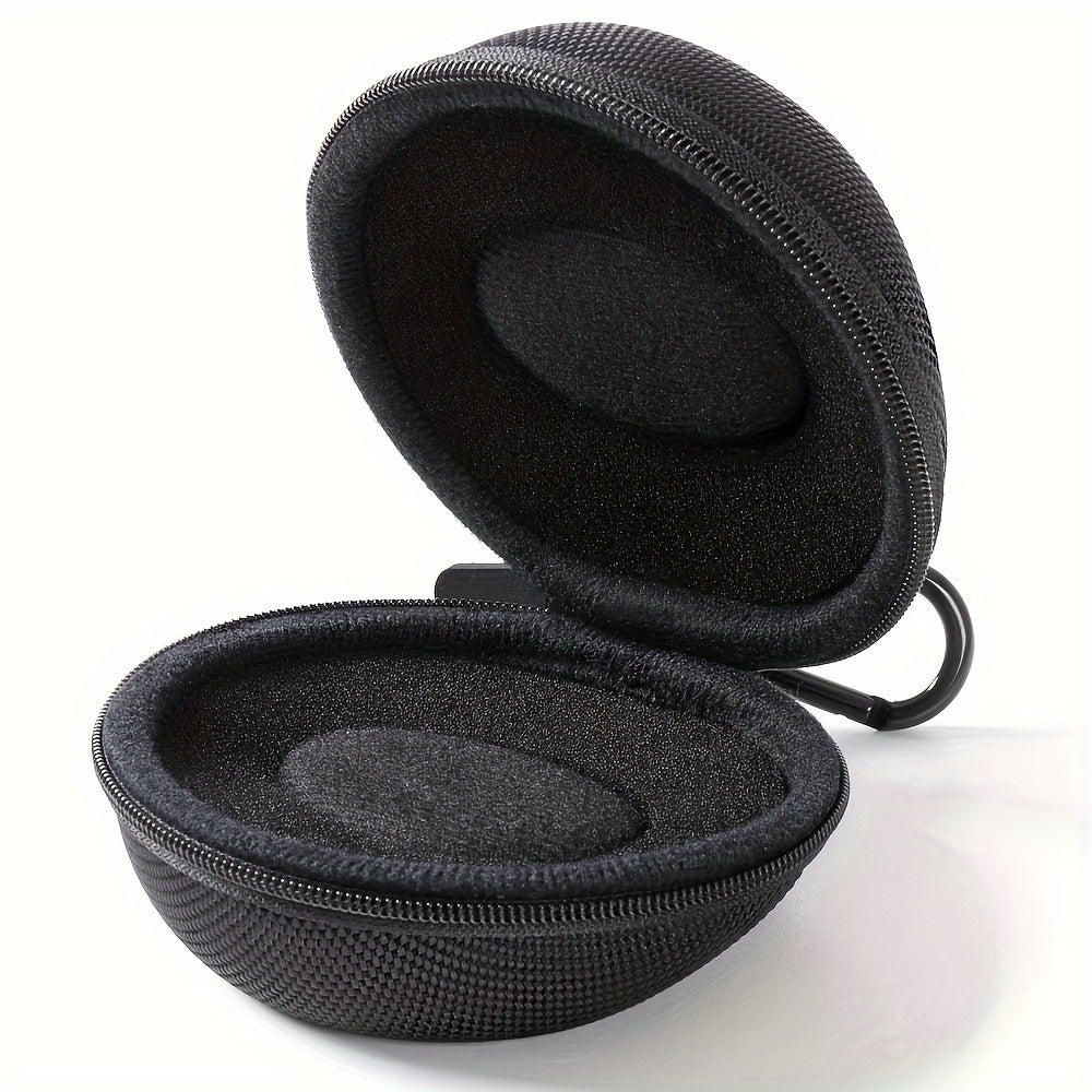 Black Round Portable Watch Case with Fabric Lining for Watches and Accessories