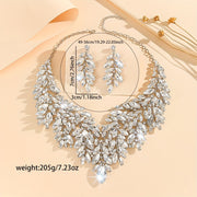 Wedding Jewelry Set with Necklace and Earrings Artificial Crystal 3-Piece