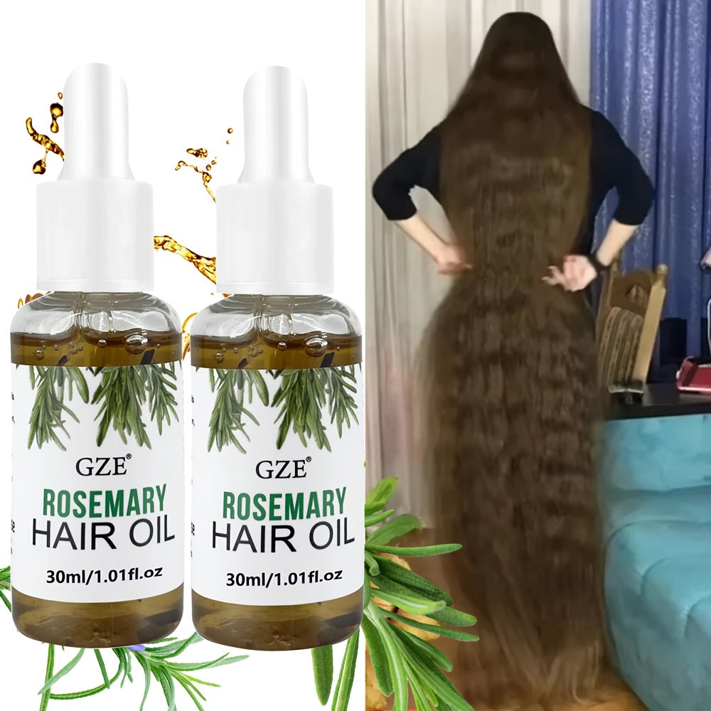 Rosemary Hair and Scalp Oil Moisturizes Strengthens All Hair Types Set of Two