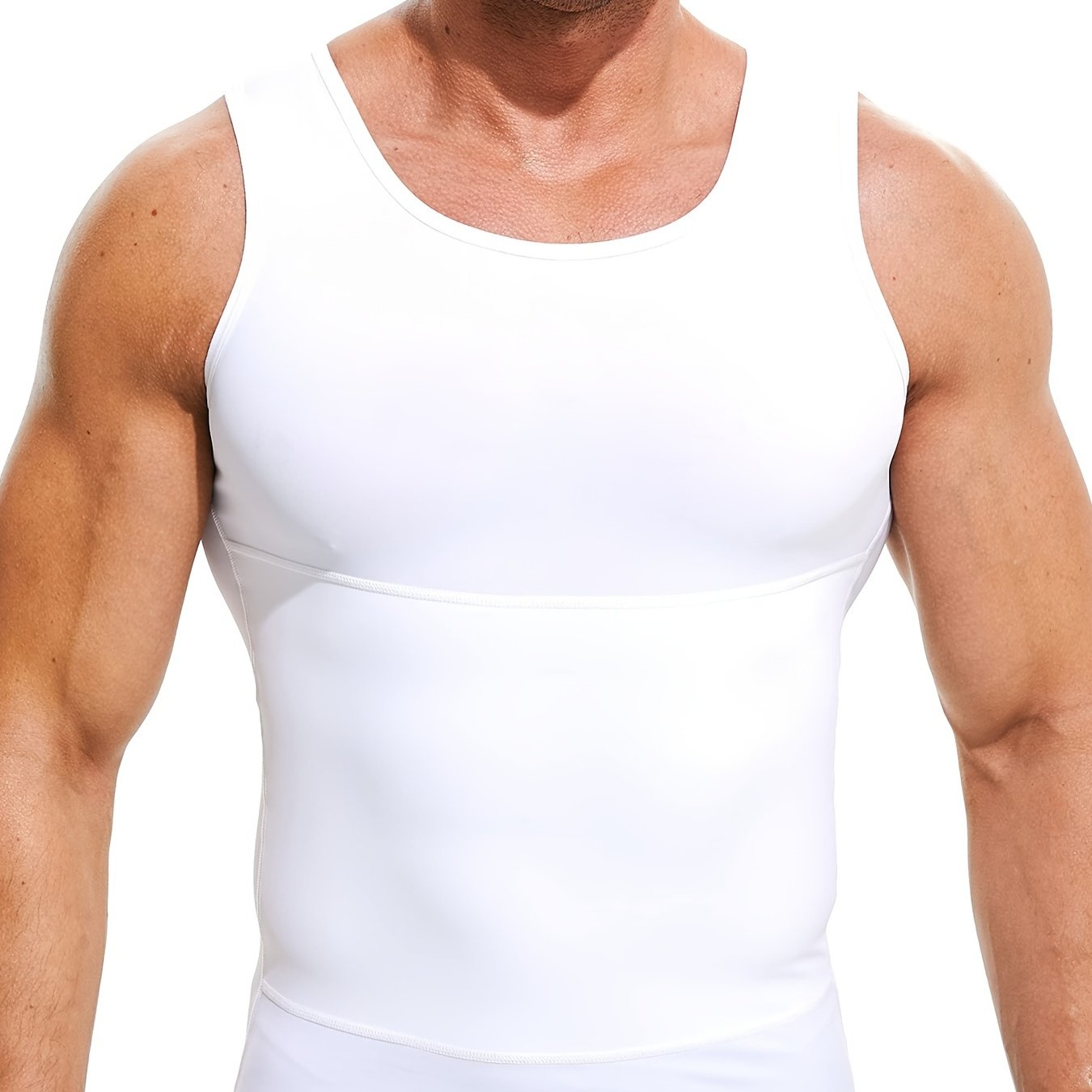 Men's Compression Sweat Vest Slimming Workout Body Shaper Tank Top Nylon Spandex