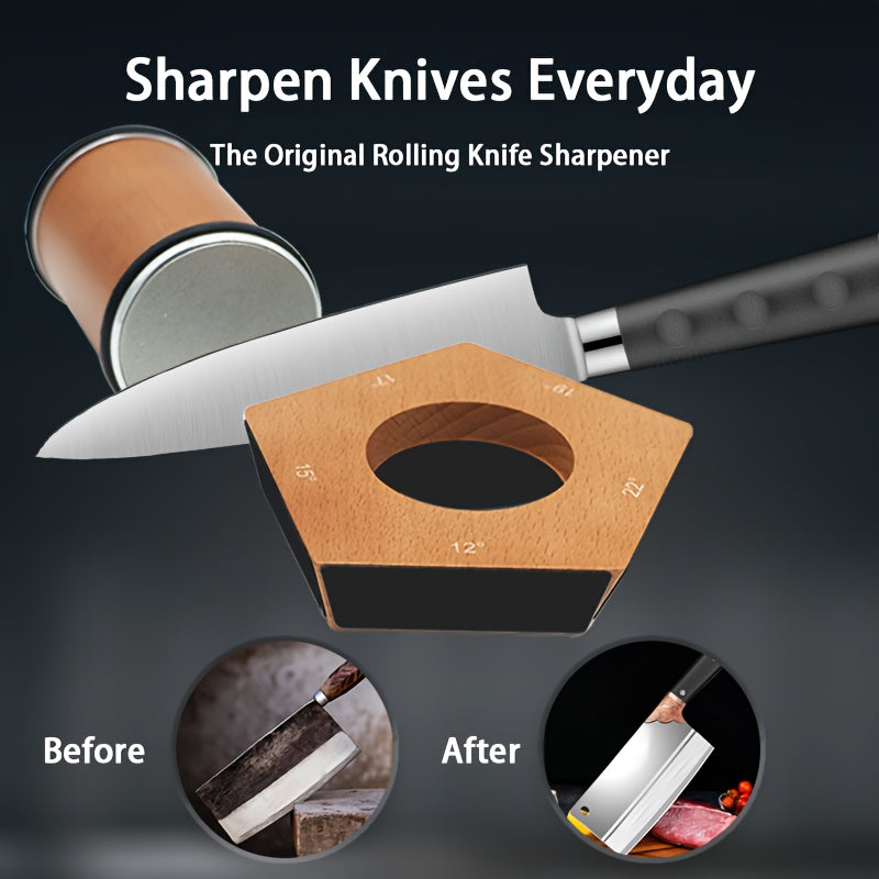 Knife Sharpener with Magnetic Holder and Diamond Stone Kit for Kitchen and Scissors