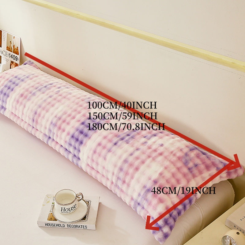 Solid Color Washed Cloud Long Pillowcase 100% Polyester Machine Washable