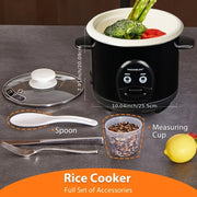 G'ovurilgan pishirgich, 0.6L sig'imi, 1-3 kishi uchun, Saqlash funktsiyasi, qoshiq va o'lchov stakan bilan.