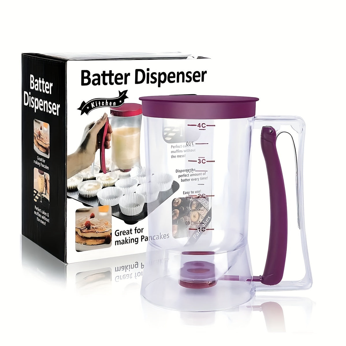 Kek tayyorlash uchun xamirni quydiruvchi 1.5L, yopishmaydigan, oson quydirish, oziq-ovqat uchun xavfsiz plastmassa