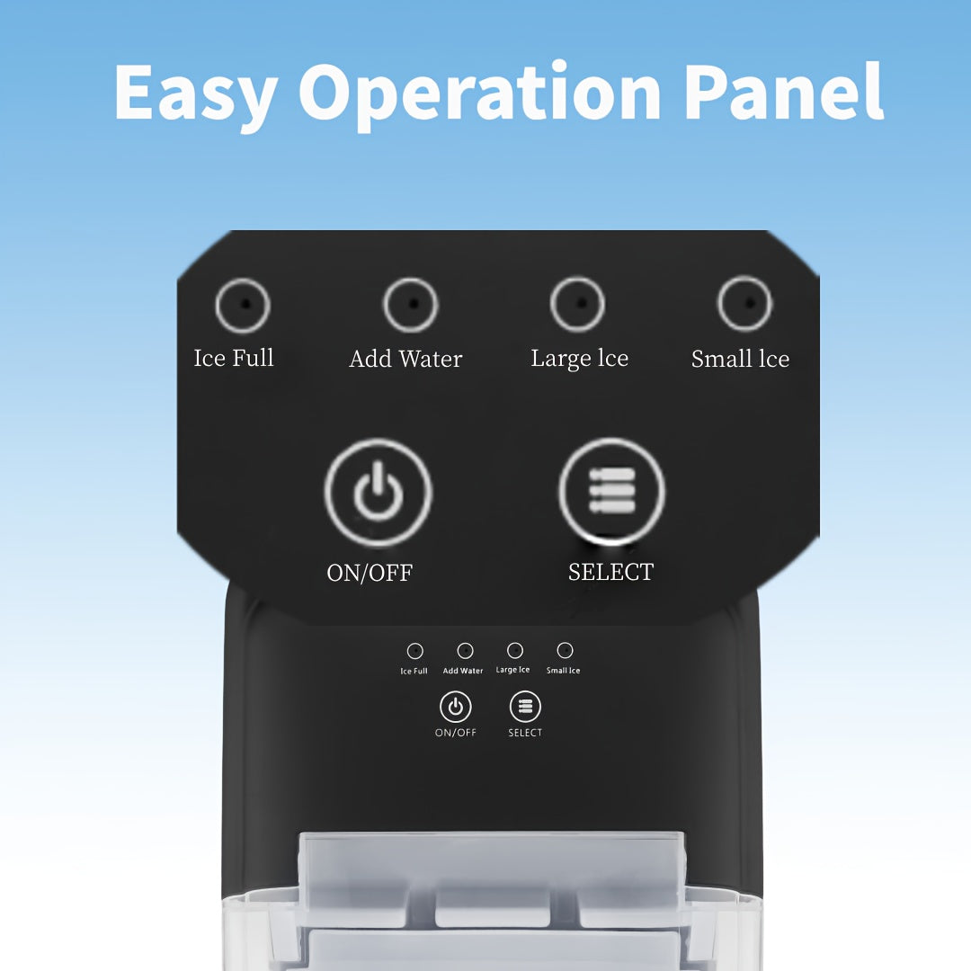 Máquina de hielo portátil para encimera 1.4L 12KG/24H 6-8 min 2 tamaños para cocina casera bar