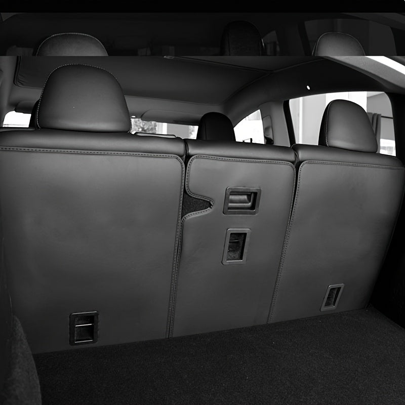 Rear Seat Back Protector Pad for Model Y PU Leather Backrest Cover Set