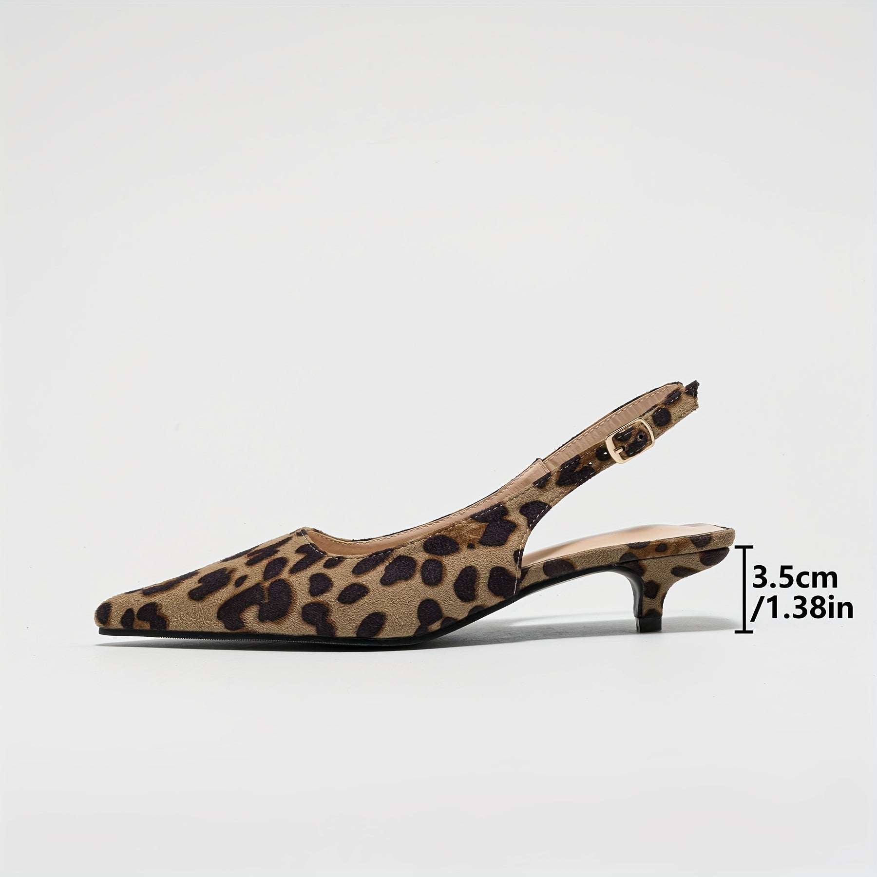 Women's Leopard Print Pointed Toe Mules with Low Chunky Heel for Summer
