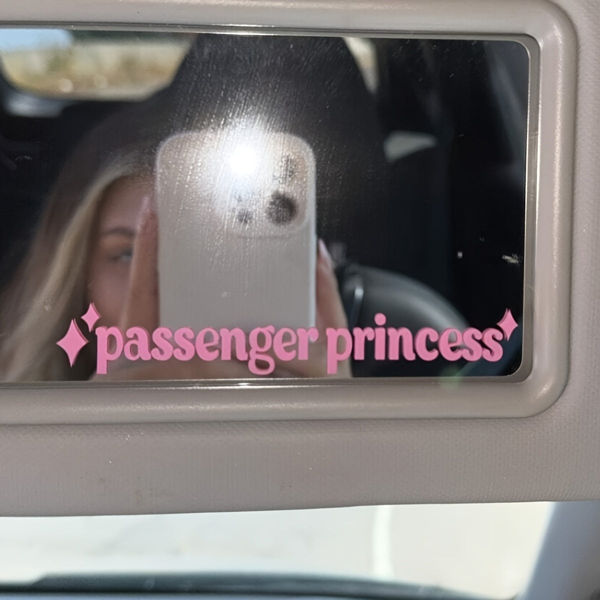 Розовая виниловая наклейка на автомобиль, пассажирская принцесса, курсив, звезды, водонепроницаемая