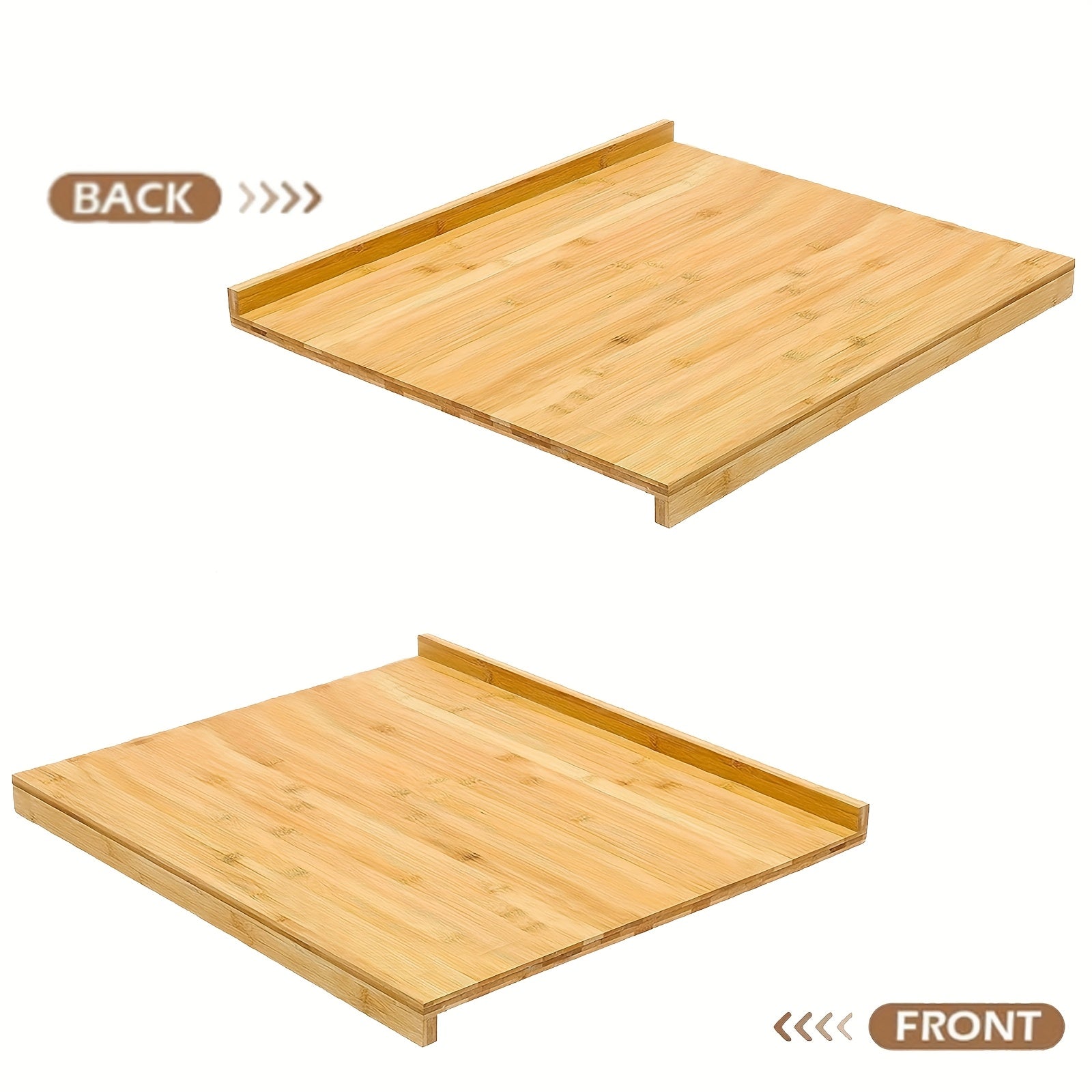 Large Double-Sided Bamboo Kitchen Board with Reversible Pastry Mat and Edge