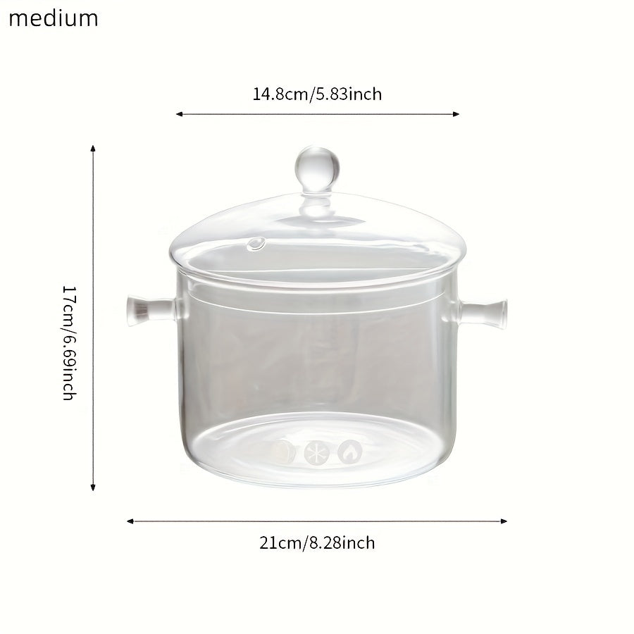 Transparent Borosilicate Glass Soup Crockpot for Kitchen Use